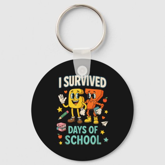 Ik heb 67 dagen school overleefd Funny 67 Meme Ler Sleutelhanger (Voorkant)
