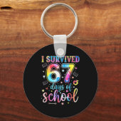 Ik heb 67 dagen school overleefd Funny 67 Meme Ler Sleutelhanger (Voorkant)