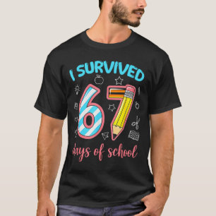 Ik heb 67 dagen school overleefd Funny 67 Meme Ler T-shirt