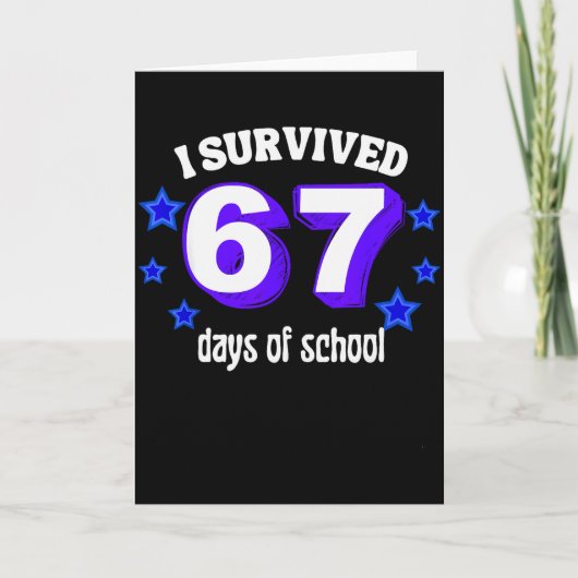 Ik heb 67 dagen school overleefd Funny 67 Meme Ret Kaart (Voorkant)