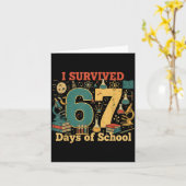 Ik heb 67 dagen school overleefd Funny 67 Meme Wet Kaart (Gele Bloem)