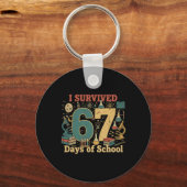 Ik heb 67 dagen school overleefd Funny 67 Meme Wet Sleutelhanger (Voorkant)