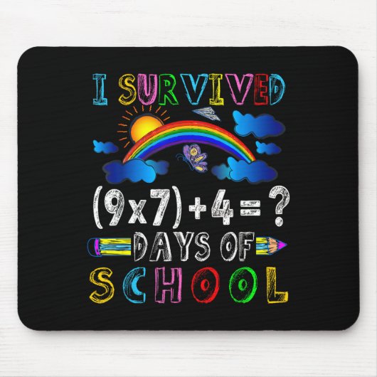 Ik heb 67 dagen school overleefd Funny 67 Meme Wis Muismat (Voorkant)