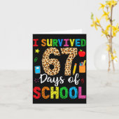 Ik heb 67 dagen school overleefd Funny 67 Teacher  Kaart (Gele Bloem)