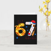 Ik heb 67 dagen school overleefd Funny 6 7 honkbal Kaart (Gele Bloem)