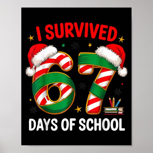 Ik heb 67 dagen school overleefd Funny Gen Kerstmi Poster (Voorkant)