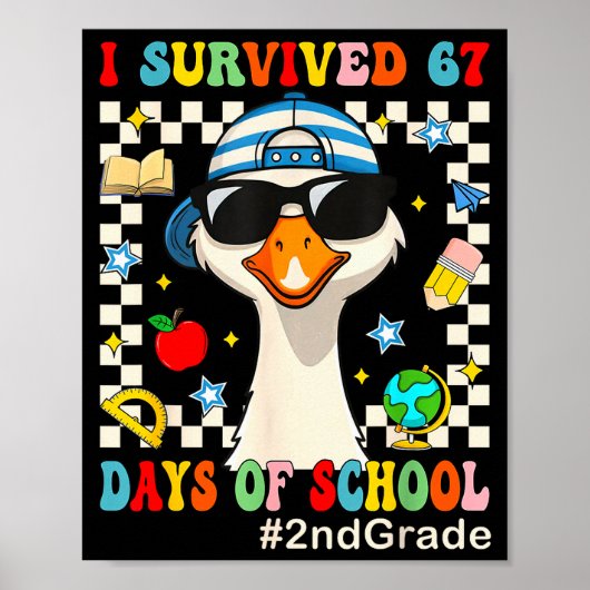 Ik heb 67 dagen school overleefd Funny Goose Boys Poster (Voorkant)
