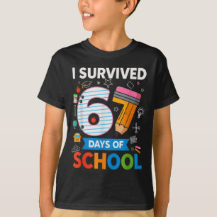 Ik heb 67 dagen school overleefd Funny Kids Leraar T-shirt