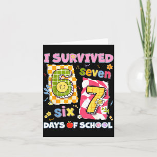 Ik heb 67 dagen school overleefd Funny Meme Jongen Kaart