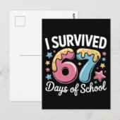 Ik heb 67 dagen school overleefd Funny Meme Leraar Briefkaart (Voorkant / Achterkant)