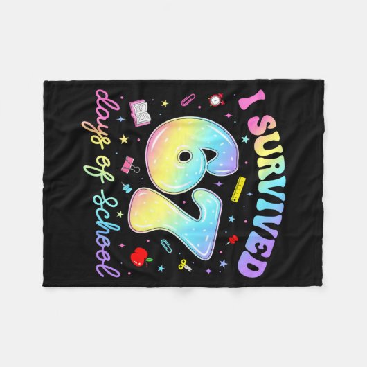 Ik heb 67 dagen school overleefd Funny Meme leraar Fleece Deken (Voorkant (Horizontaal))