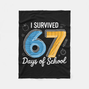 Ik heb 67 dagen school overleefd Funny Meme Leraar Fleece Deken