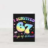 Ik heb 67 dagen school overleefd Funny Meme leraar Kaart (Voorkant)