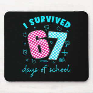 Ik heb 67 dagen school overleefd Funny Meme Leraar Muismat