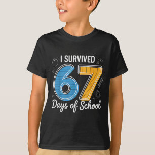 Ik heb 67 dagen school overleefd Funny Meme Leraar T-shirt