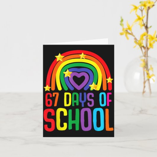 Ik heb 67 dagen school overleefd Funny Meme Studen Kaart (Gele Bloem)