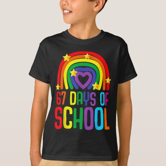 Ik heb 67 dagen school overleefd Funny Meme Studen T-shirt (Voorkant)