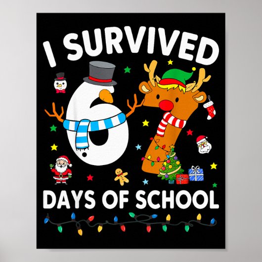 Ik heb 67 dagen school overleefd Funny Meme Zes Ze Poster (Voorkant)