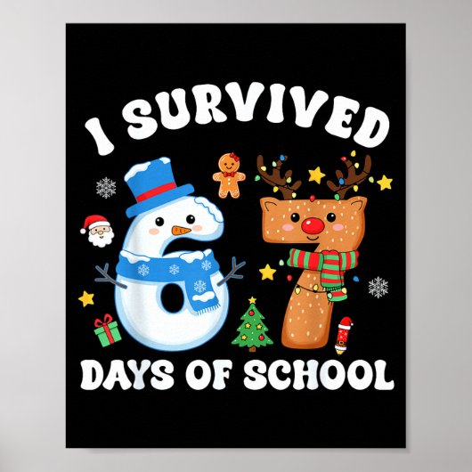 Ik heb 67 dagen school overleefd Funny Meme Zes Ze Poster (Voorkant)