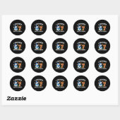 Ik heb 67 dagen school overleefd Funny Meme Zes Ze Ronde Sticker (Vel)