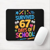 Ik heb 67 dagen school overleefd Funny Student Ler Muismat (Met muis)