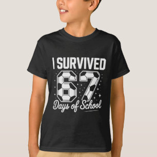 Ik heb 67 dagen school overleefd Funny Voetbal T-shirt