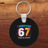 Ik heb 67 dagen school overleefd Grappig 67 lerare Sleutelhanger (Voorkant)