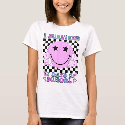 Ik heb 67 dagen school overleefd Grappig 67 Meme S T-shirt (Voorkant)