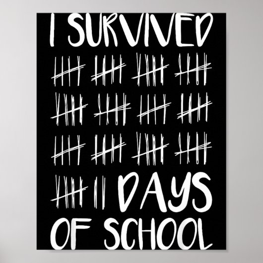 Ik heb 67 dagen school overleefd Grappig 67 meme T Poster (Voorkant)