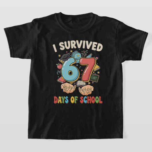Ik heb 67 dagen school overleefd – Grappig 67 scho T-shirt (Laagn)