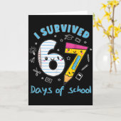 Ik heb 67 dagen school overleefd Grappig 6 7 Meme Kaart (Gele Bloem)