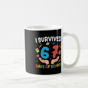 Ik heb 67 dagen school overleefd Grappige 67e dag Koffiemok