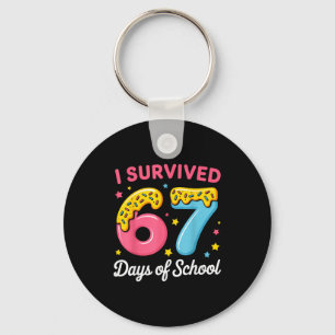 Ik heb 67 dagen school overleefd Grappige meme ler Sleutelhanger