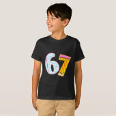 Ik heb 67 dagen school overleefd Grappige meme ler T-shirt (Voorkant volledig)