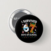 Ik heb 67 dagen school overleefd Grappige meme zes Ronde Button 5,7 Cm (Voorkant /achterkant)