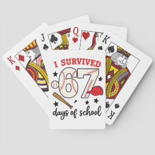 Ik heb 67 dagen school overleefd Honkbal Sport 100 Pokerkaarten