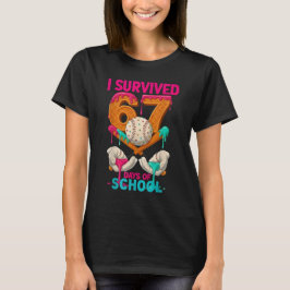 Ik heb 67 dagen school overleefd Ijsje Zes Zeven M T-shirt