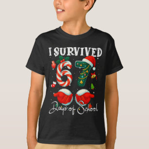 Ik heb 67 dagen school overleefd Kerst Kerststok  T-shirt