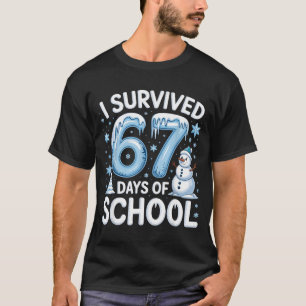 Ik heb 67 dagen school overleefd Kerst Kerststok T-shirt