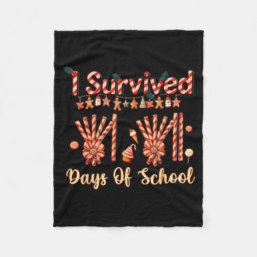 Ik heb 67 dagen school overleefd Kerstmis Leraar K Fleece Deken (Voorkant)