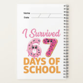 Ik heb 67 dagen school overleefd, leuke donut  notitieboek (Achterkant)