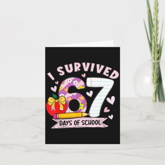 Ik heb 67 dagen school overleefd, leuke luipaard-s kaart (Voorkant)