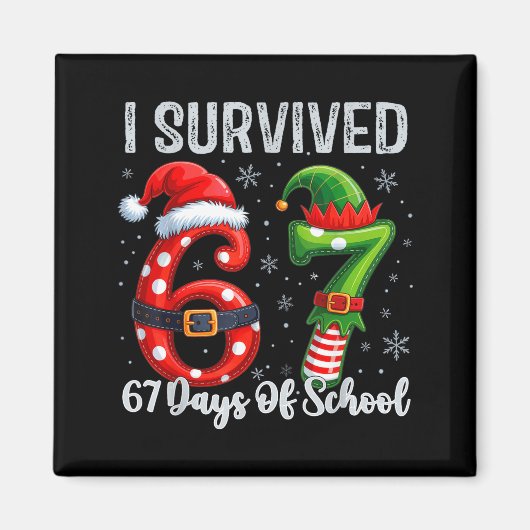 Ik heb 67 dagen school overleefd Six Seven Meme Gr Magneet (Voorkant)