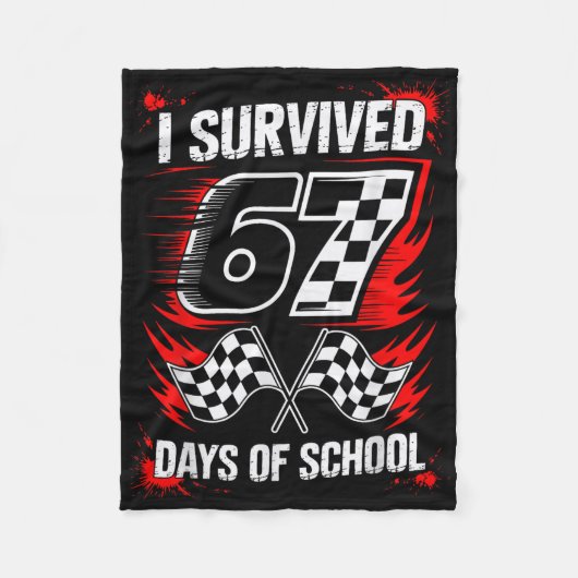 Ik heb 67 dagen school overleefd Six Seven Meme Ra Fleece Deken (Voorkant)