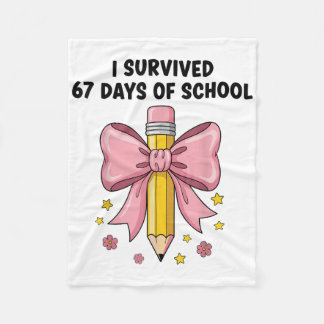 Ik heb 67 dagen school overleefd Six Seven Meme vo Fleece Deken