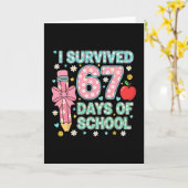 Ik heb 67 dagen school overleefd Six Seven Meme vo Kaart (Gele Bloem)