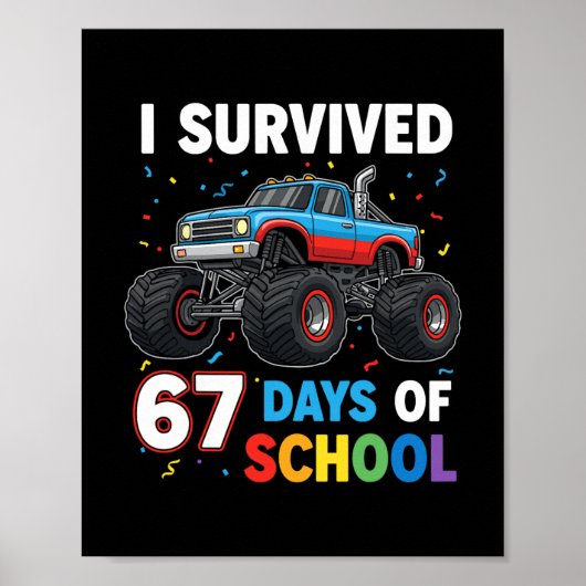Ik heb 67 dagen school overleefd Six Seven meme vo Poster (Voorkant)