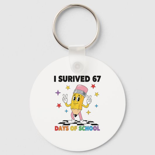 Ik heb 67 dagen school overleefd Six Seven meme vo Sleutelhanger (Voorkant)