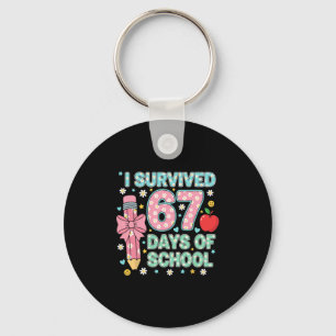 Ik heb 67 dagen school overleefd Six Seven meme vo Sleutelhanger