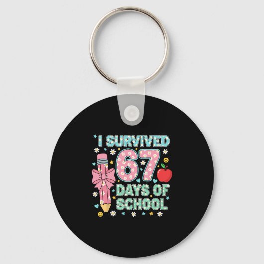 Ik heb 67 dagen school overleefd Six Seven meme vo Sleutelhanger (Voorkant)